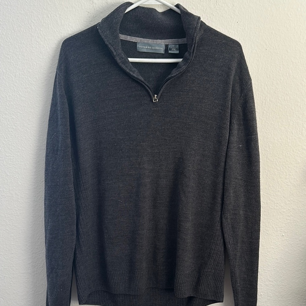 Men's Charcoal Oscar de la Renta  Sweater